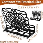 Youeon Vintage Metal Cookbook Stand For Kitchen Counter  Black Cast Iron Cookboo