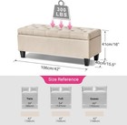 42  Lift Top Storage Ottoman Tufted Fabric Shoe Bench Footrest Stool Seat