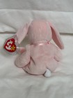 New 1996 Ty Beanie Babies Hoppity The Pink Bunny Rabbit Stuffed Plush Bean Bag