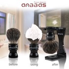 Badger Hair Shaving Brush stand lathering Bowl 3 5oz Soap straight Razor With   