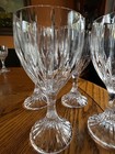 Set Of 4 Mikasa Park Lane Wine Glasses 6 3 8    Tall Crystal 8oz Water Goblets Euc