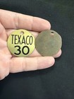 Texaco Oil Company Brass Metal Bulk Plant Tag Havoline Motor Oil 30 And Motor