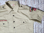 Boy Scout Bsa  Official Uniform Shirt  Large  Cotton Blend  Patches Sewn