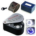 Pocket 10x Magnifying Loupe Jewelry Eye Glass Magnifier Led Light Jewelers Loupe