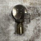 Antique Clear Glass And Brass Lamp Finial Marble Miniature Crystal Ball