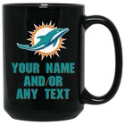 Custom Personalized Miami Dolphins Black 15 Oz Ceramic Coffee Mug Cup