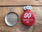 Vintage Dairy Queen Ice Cream Clip On Tab Fold Over Button Pin    dq Turns Me On   