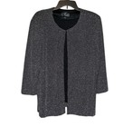 Alex Evenings Xl Black Silver Glitter Jacket Cardigan Formal Mother Of The Bride