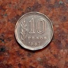 1967 Argentina 10 Pesos Coin -  b8123