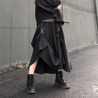Plus Size  Punk Style Skirts Women High Waist Buckle Irregular Gothic Sk