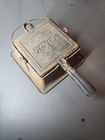 Rare Stover Cast Iron Square High Base Flipping Waffle Iron 