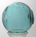 Vintage Japanese Blue Green Small Glass Fishing Float - 4  - 13 3 Ounces