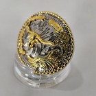 Gold   Silver Longhorn Steer Trophy Western Cowboy Belt Buckle