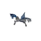 Vintage Blown Glass Pegasus Figurine Rearing W  Blue Wings And Tail