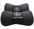 Lexus Logo Neck Car Pillow Cowhide Leather Pp Cotton Headrest 2 Set From Japan