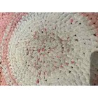 Round Handmade Crocheted Rag Rug Pink 28 Inches