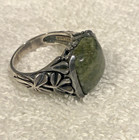 Vintage 925 Sterling Silver Irish Celtic Connemara Marble Ring W box - Size 9