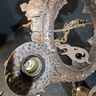 Antique Hammered Cast Iron 5 Light Chandelier Medieval Spanish Revival