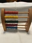 Vintage Child   s Wooden Abacus W  Bright Wooden Beads Math Schoolhouse Mcm