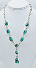 Royston Turquoise Sterling Silver Lariat Necklace   Earrings By Ryan Schoolfield