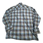 Roper Western Plaid Long Sleeve Snap Front Shirt Mens Xl Blue Brown