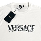 Versace Men   s T-shirt Size Small White Nwt Italy Barocco Silhouette Logo Print