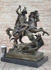 Patron Saint George And The Dragon Bronze Figurine Sculpture 20  X 15 