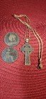 Beautiful Irish Celtic Cross With Two 1897 English Pennies