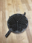Alfred Andresen   Co Heart Shaped Paddle Waffle Maker Half Minn Cast Iron 1890   s
