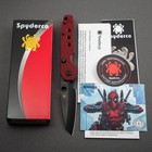 New  Snk Exclusive Spyderco Smock Ticn 4v   deadpool  Red G10  C240gprdbk