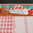 Vintage Win A 10lb Turkey Punch Board Trade Stimulator Gambling Card