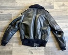 Schott 674 Leather Shearling Lined Flight Bomber Jacket Black Men   s 42