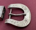 Vintage Old Western American Sunset Trails Complete 3 Pc Ranger Belt Buckle Set