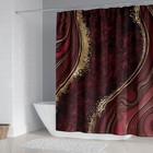 Luxury Marble Shower Curtain Set Red 72x72 Inch - Complete Bathroom Decor