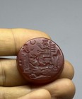 Sassanian Old King With Servant Carnelian Stone Seal Stamp