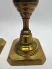 Early 19th Century Antique English Late Georgian Brass Candlesticks Push Up 12   