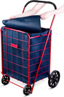Folding Grocery Basket Cart Shopping Wheel Large Utility Laundry18 x15 x24  bag 