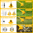 Electric Cordless Grass String Trimmer Lawn Edger Weed Wacker Cutter   2 Battery