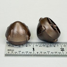 Silvertone Vintage Radio Knobs 2pc Brown 1 4  Splined Shaft 1930s Deco Used