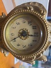 Antique New Haven Art Nouveau Miniature Table Clock Gilt Bronze Vintage