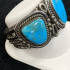 Apache Blue Navajo Native American Turquoise Cuff Bracelet Sterling Silver 925
