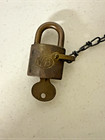 Vtg  Wb Wilson Bohannon Brass Padlock Lock With Key