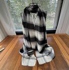 Nwt   40  Lane Bryant Plaid Scarf Wrap Shawl Xl 30   x80    Black Buffalo Plaid Soft