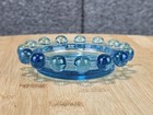 Vintage Imperial Candlewick Elegant Glass Aqua Blue Round Ashtray Dish Tray 4 