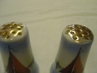 Vintage Made In Japan Handpainted Sailboats Gold Top Salt And Pepper Shakers 