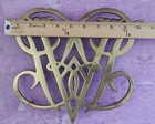 1950 Williamsburg Brass Trivet Queen Anne Cypher Vintage Virginia Metalcrafters