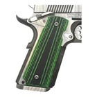 1911 Grips Full Size Ambi Safety Cut Black green Laminate-made In Usa 