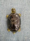 Green Turtle Pressed Glass Paperweight Mid Century Modern