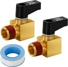 2 Pcs Air Compressor Valve Brass Drain Cock Ball Valve 1 4  Npt Male Thread Air