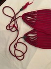 Guatemalan Faja  Burgundy Red W  Green Stripes 64 In Long 7 In Wide W  Cord